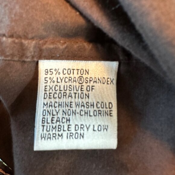 Talbots Womens Embroidered Brown 3/4 Sleeve V-Neck Stretch Top Size XL - Picture 9 of 9